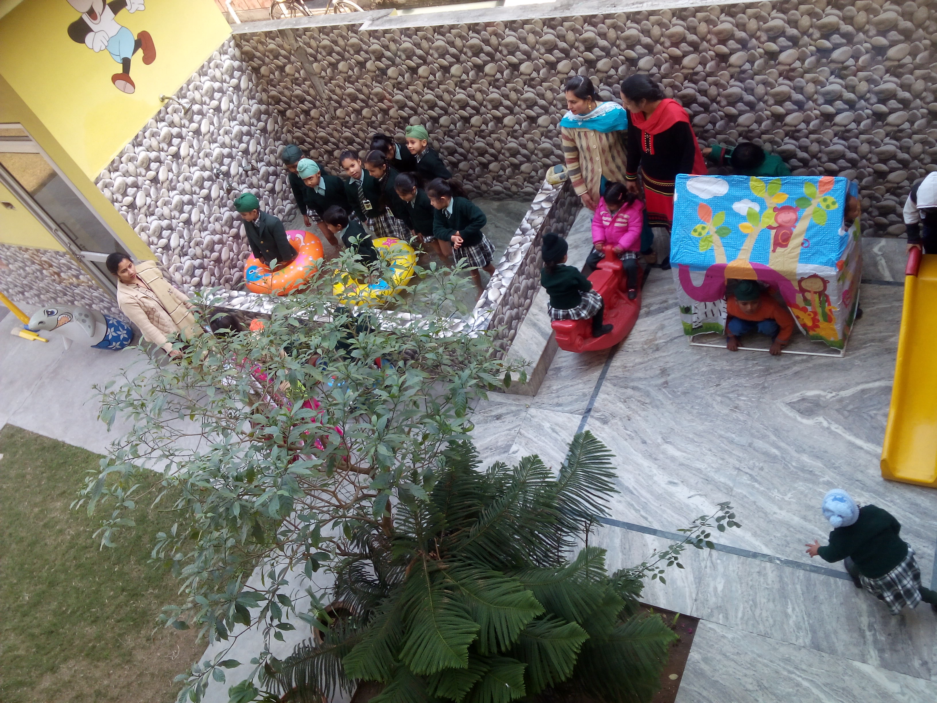 Play area supervised from above