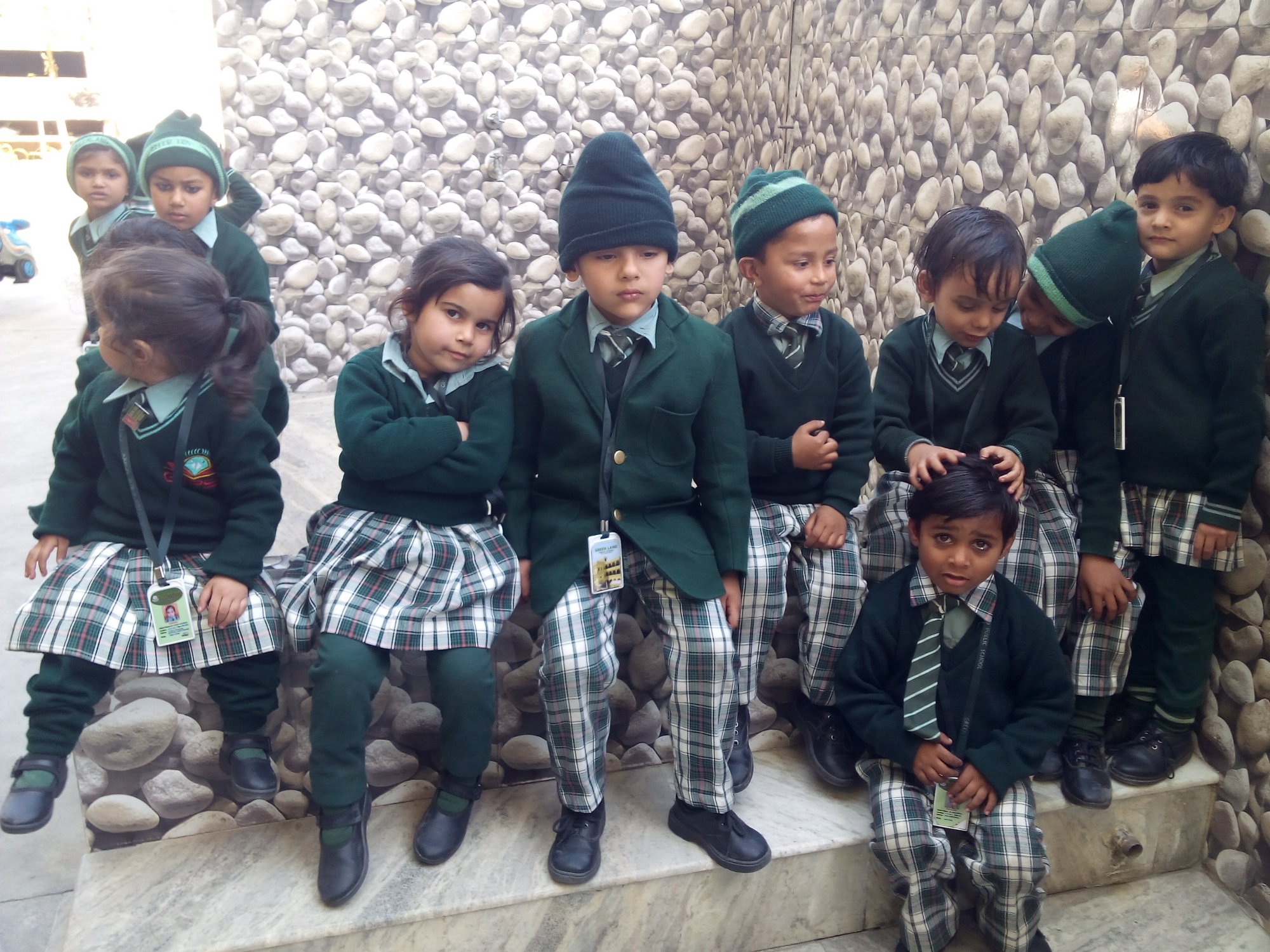 Kindergarten kids in uniform